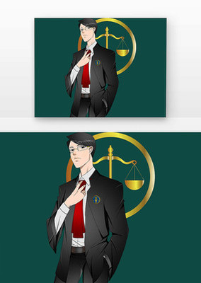 全國律師咨詢日手繪卡通元素